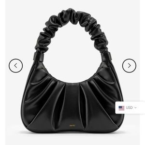 JW PEI Black Ruched Hobo Bag